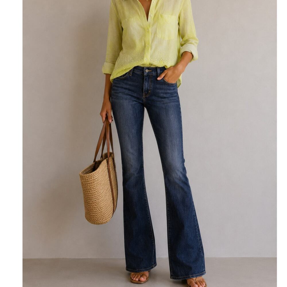 Joes Twiggy Fit Dark Wash Jeans Womens 30 Flare Leg High Rise Denim Blue